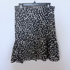 Black and White Patterned Women's Skirt